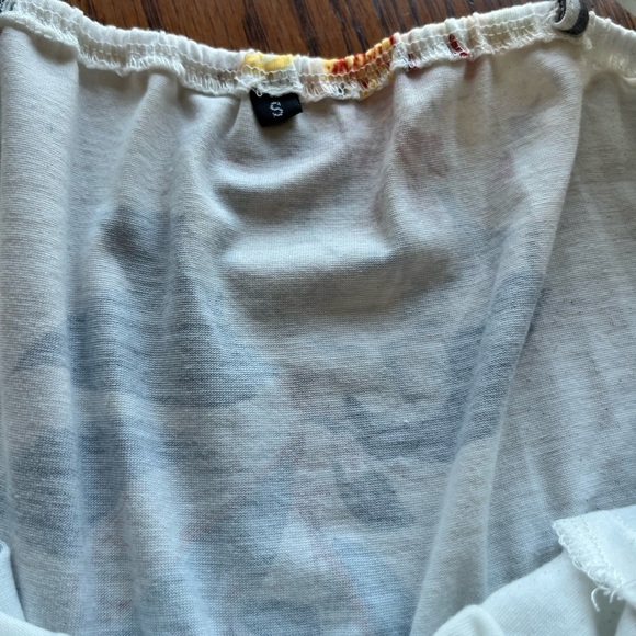 Floral V Neck Ruffled Hem Spaghetti Strap Flowy Wrap Sun Dress Size S - Picture 12 of 13